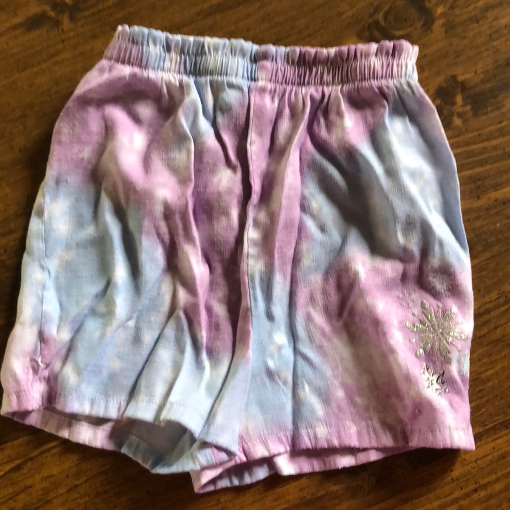 Girls Frozen 2 tie dye shorts with design